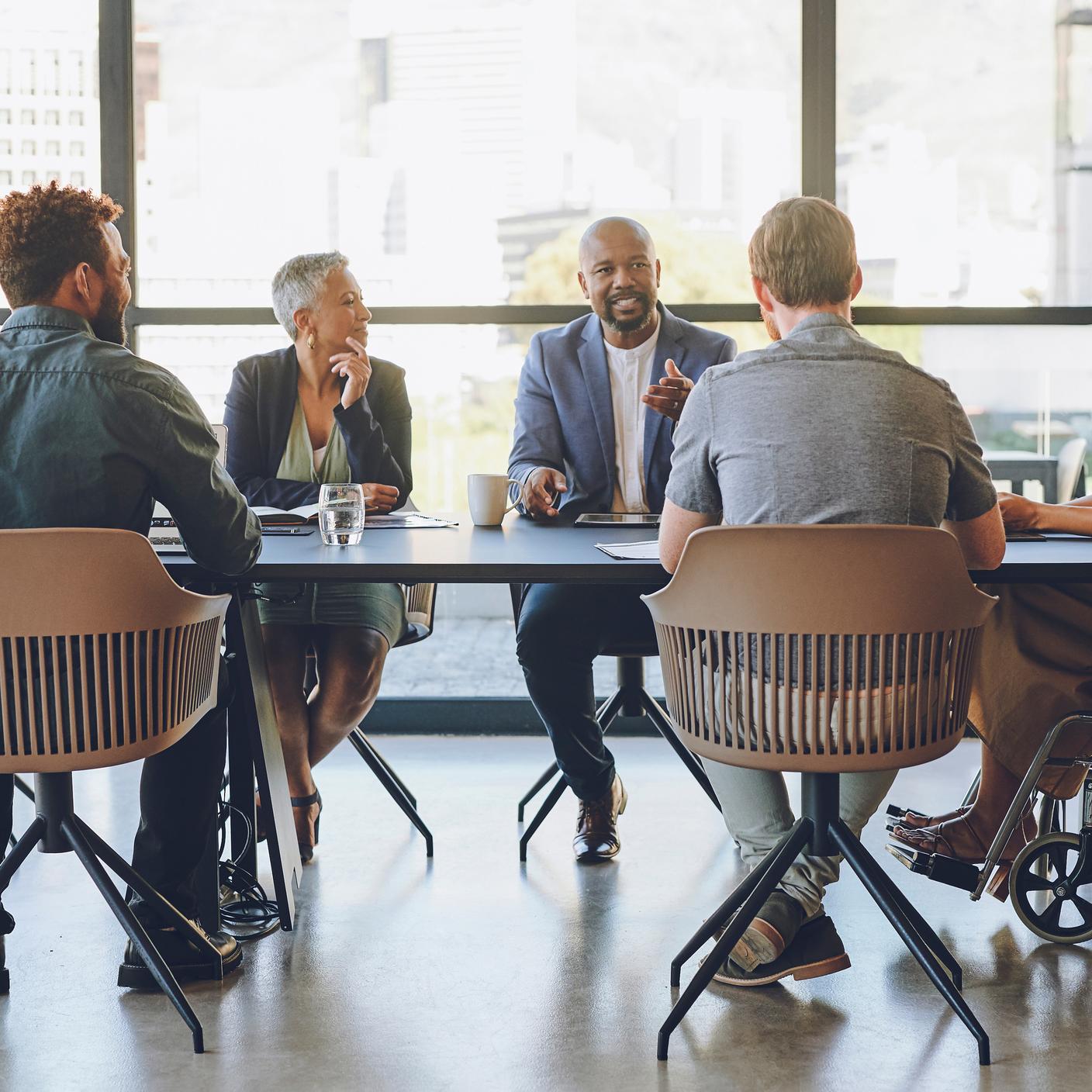 Group having a meeting 